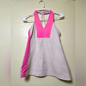 Lululemon tank Top Pink with white